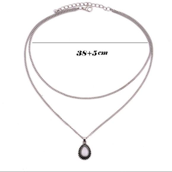 3/$30 Water Drop Shape Layered Pendant Necklace - Picture 5 of 7